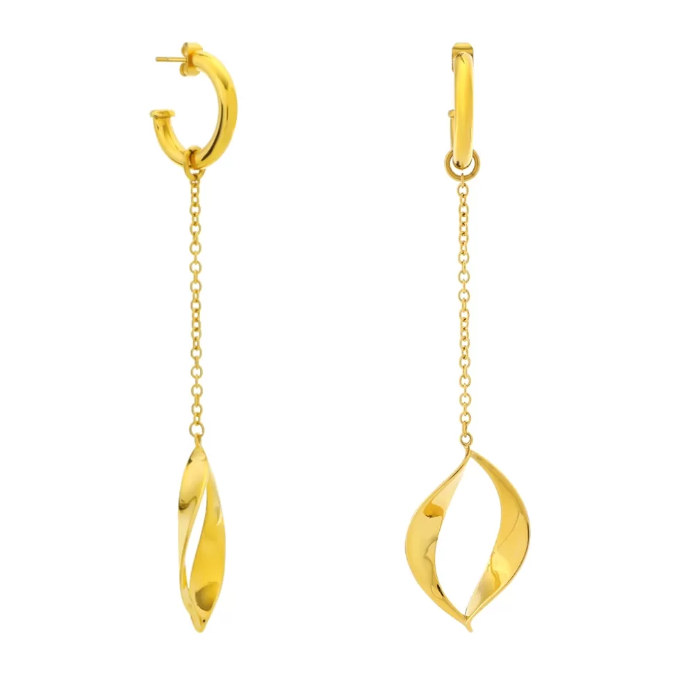 Women Folli Follie Earrings^Flaming Soul Long Gold Plated Earrings