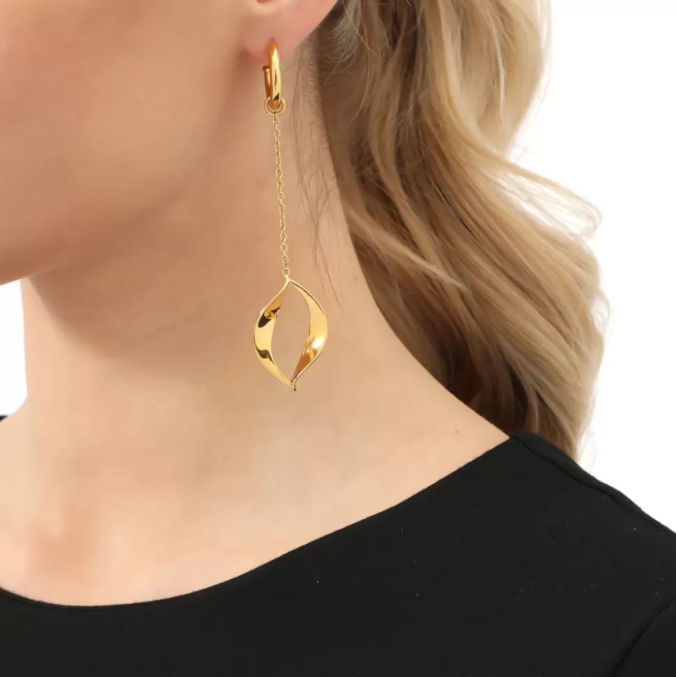 Women Folli Follie Earrings^Flaming Soul Long Gold Plated Earrings