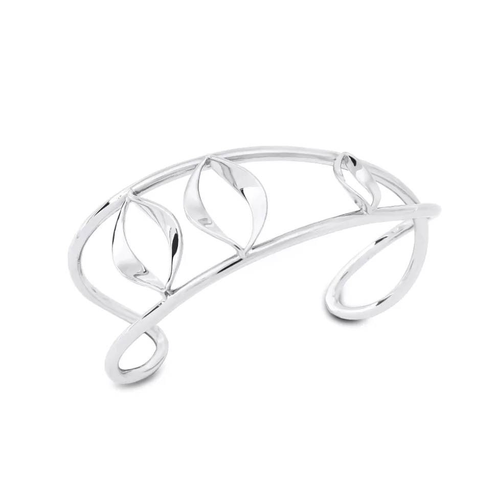 Women Folli Follie Bracelets^Flaming Soul Silvery Bangle With Triple Flame Motif