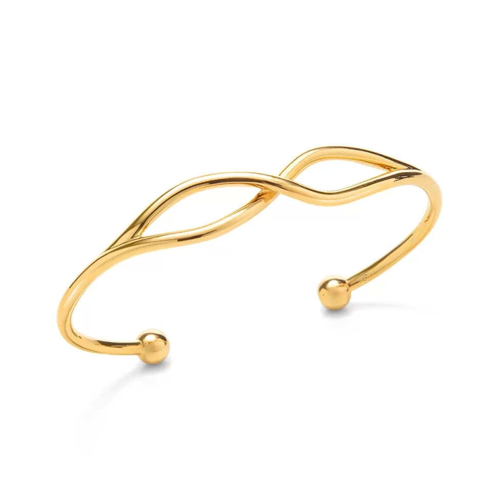 Women Folli Follie Bracelets^Fluidity Yellow Gold Plated Bangle