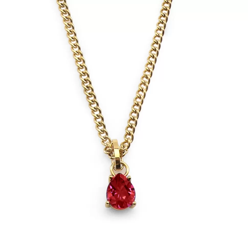 Women Folli Follie Necklaces^Good Vibes Short Gold Plated Chain Necklace With Crystal Stone