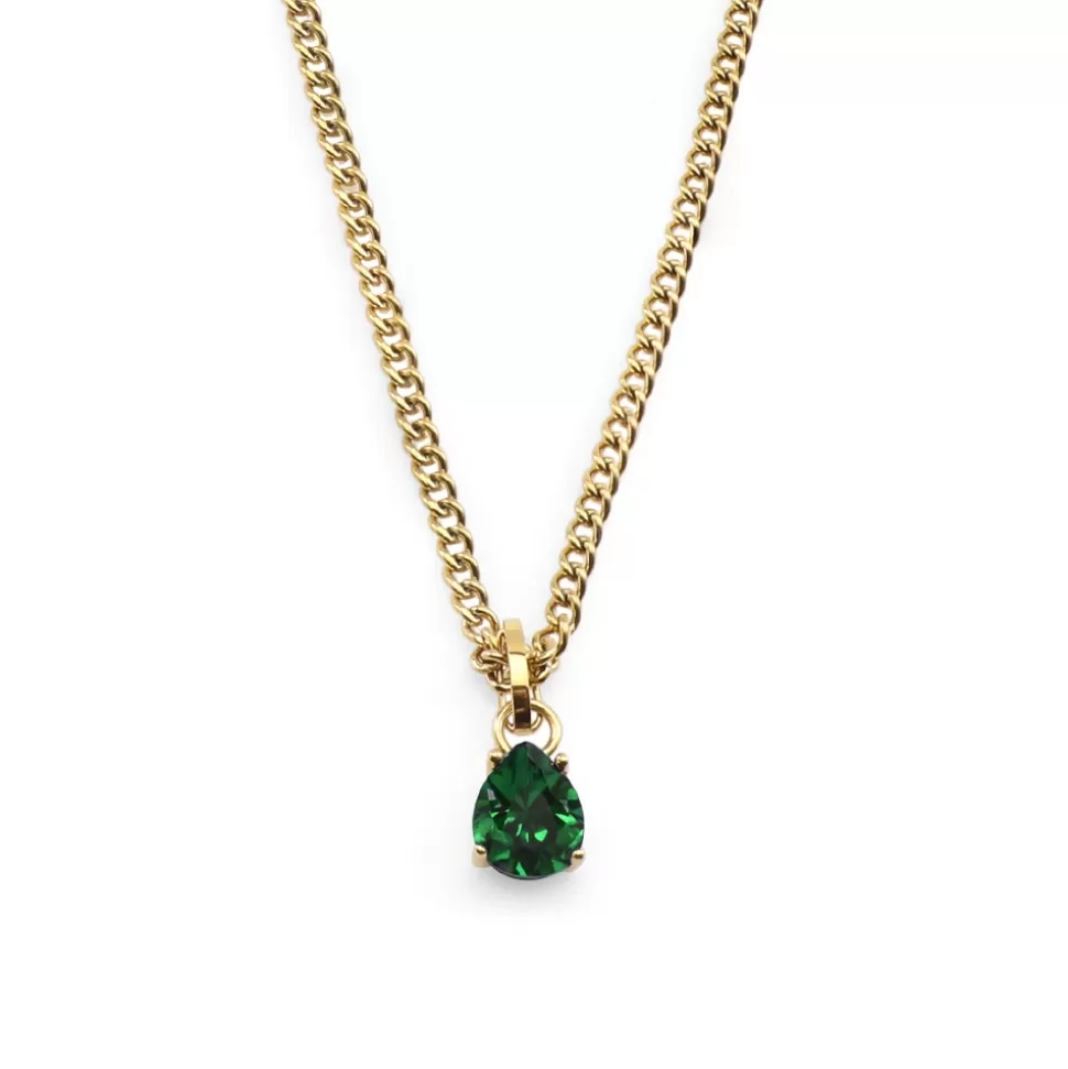 Women Folli Follie Necklaces^Good Vibes Short Gold Plated Chain Necklace With Crystal Stone