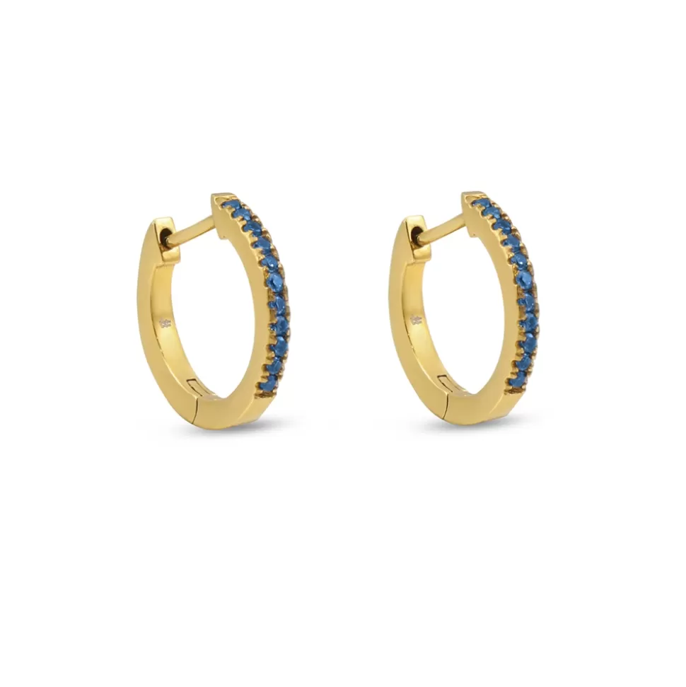 Women Folli Follie Earrings^Good Vibes Small Gold Plated Hoops With Crystals