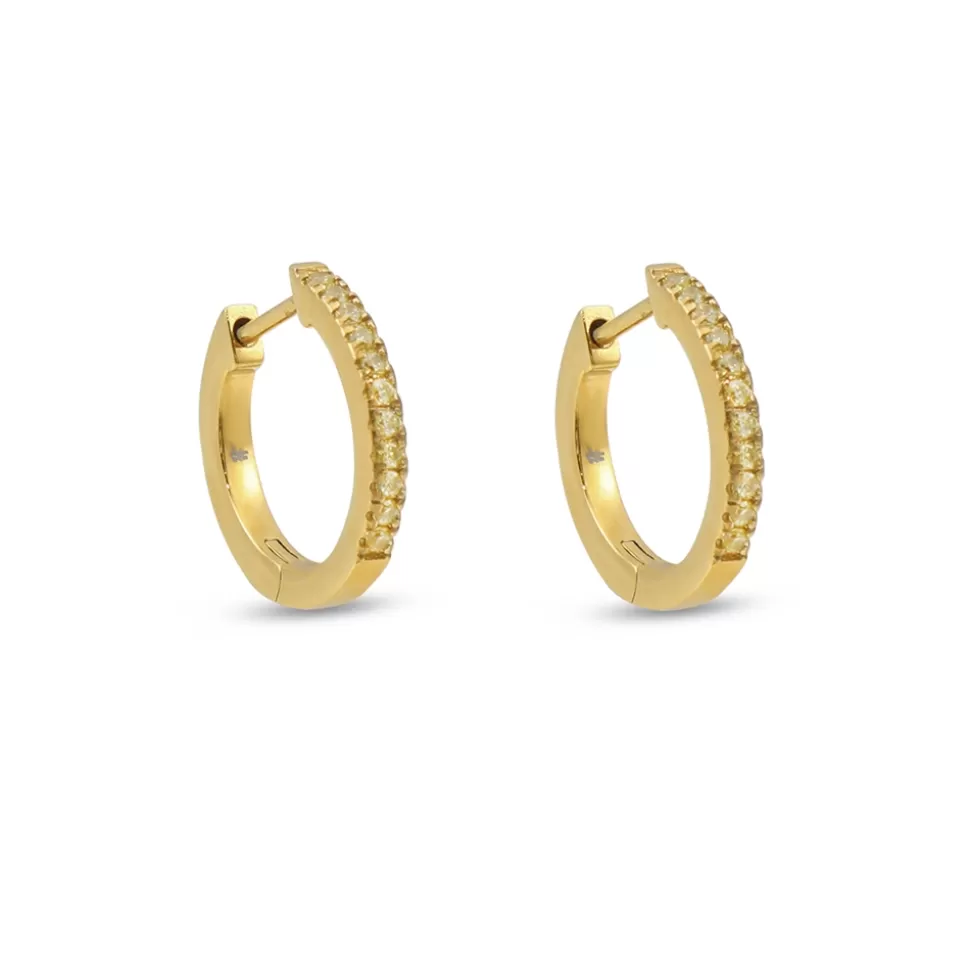 Women Folli Follie Earrings^Good Vibes Small Gold Plated Hoops With Crystals