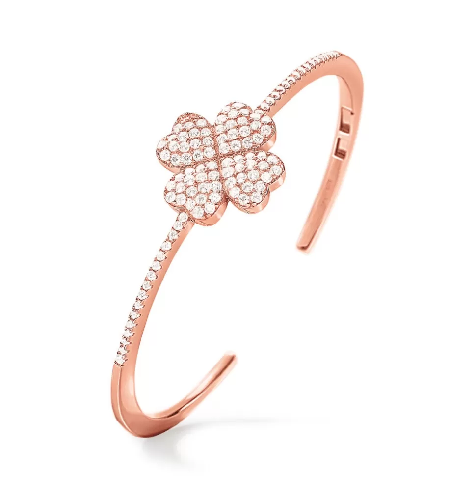 Women Folli Follie Bracelets^Heart4Heart Rose Gold Plated Cuff Bracelet