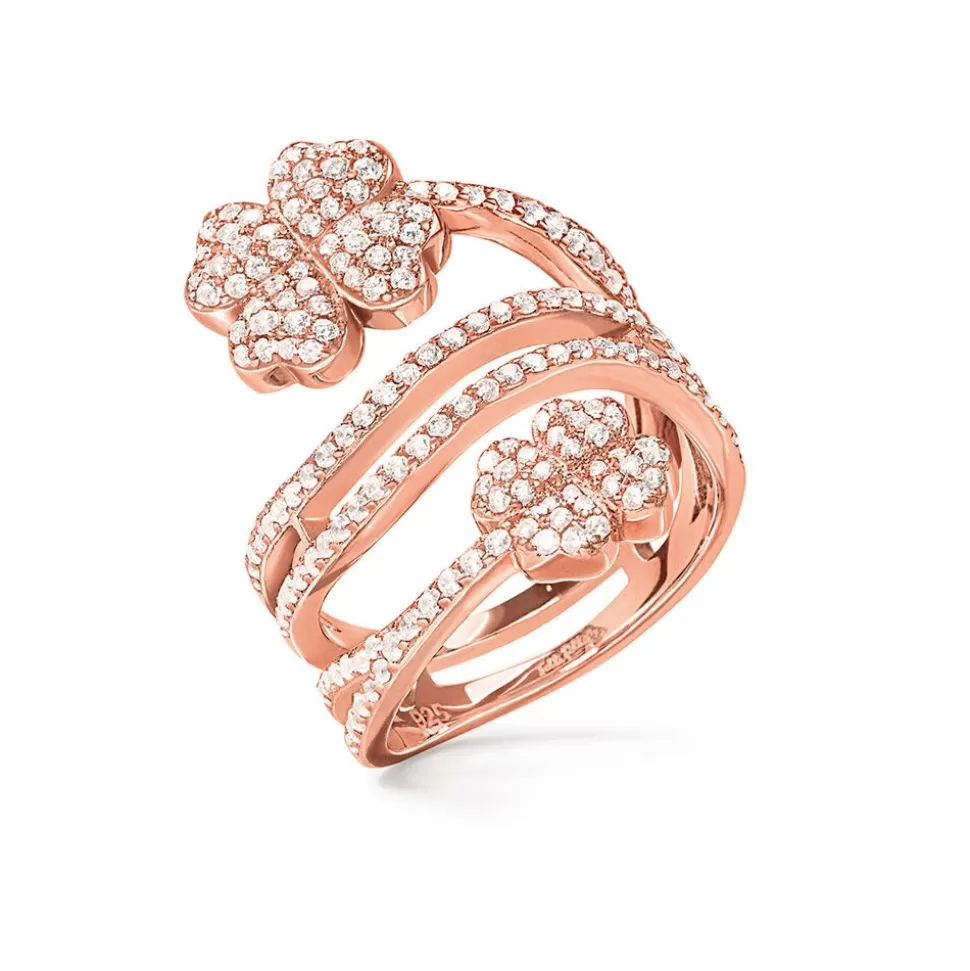 Women Folli Follie Rings^Heart4Heart Rose Gold Plated Ring