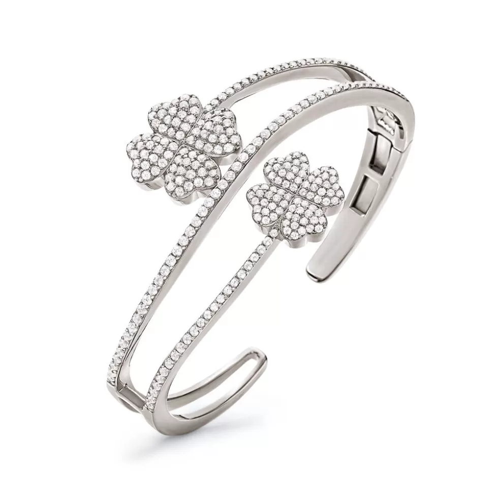 Women Folli Follie Bracelets^Heart4Heart Silver 925 Cuff Bracelet