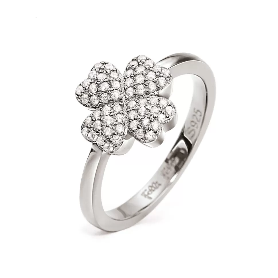 Women Folli Follie Rings^Heart4Heart Silver 925 Rhodium Plated Ring