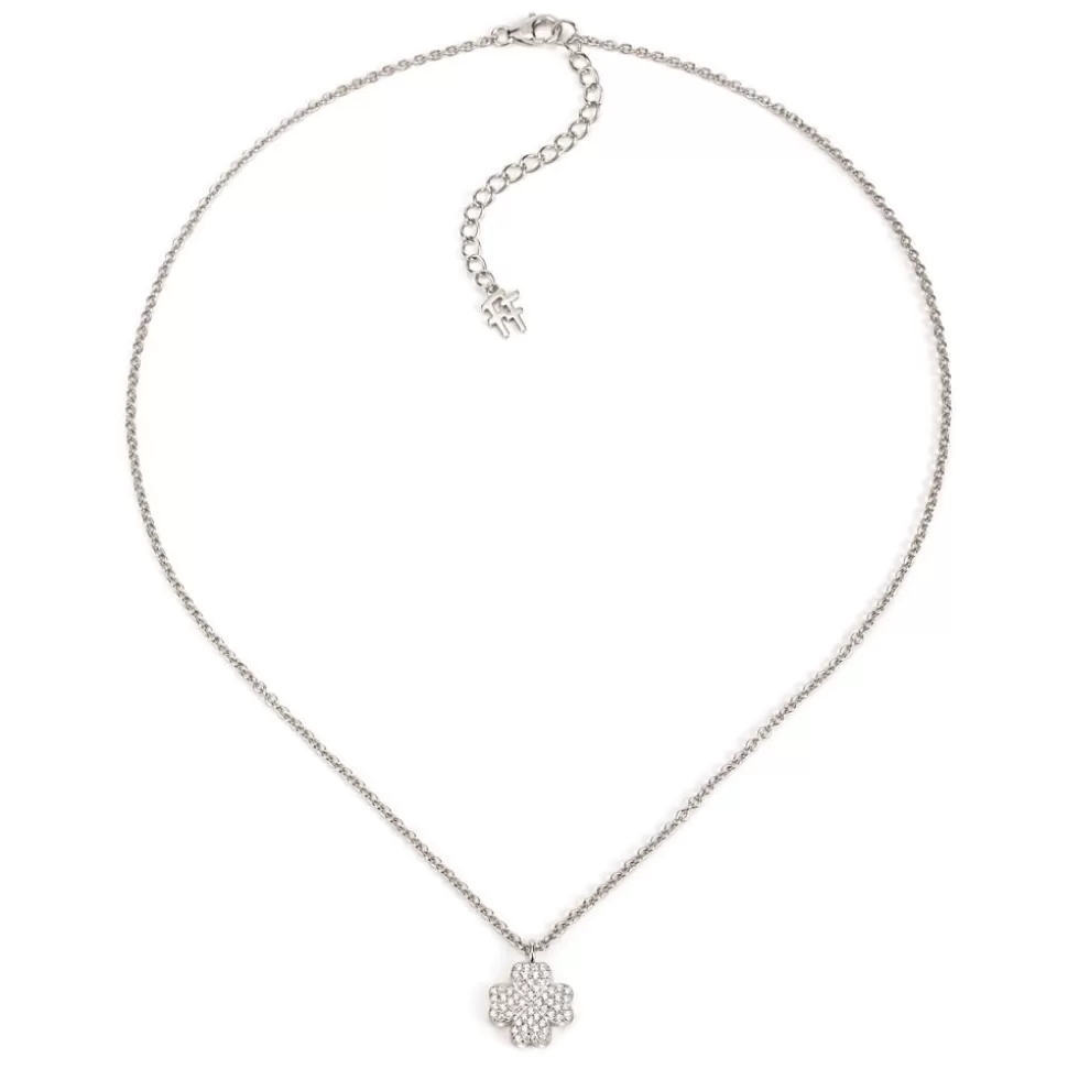 Women Folli Follie Necklaces^Heart4Heart Silver 925 Rhodium Plated Short Necklace