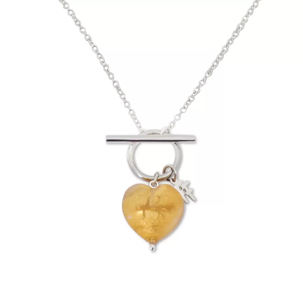 Women Folli Follie Necklaces^Hearty Candy Long Silver Necklace Withheart And Bar Clasp