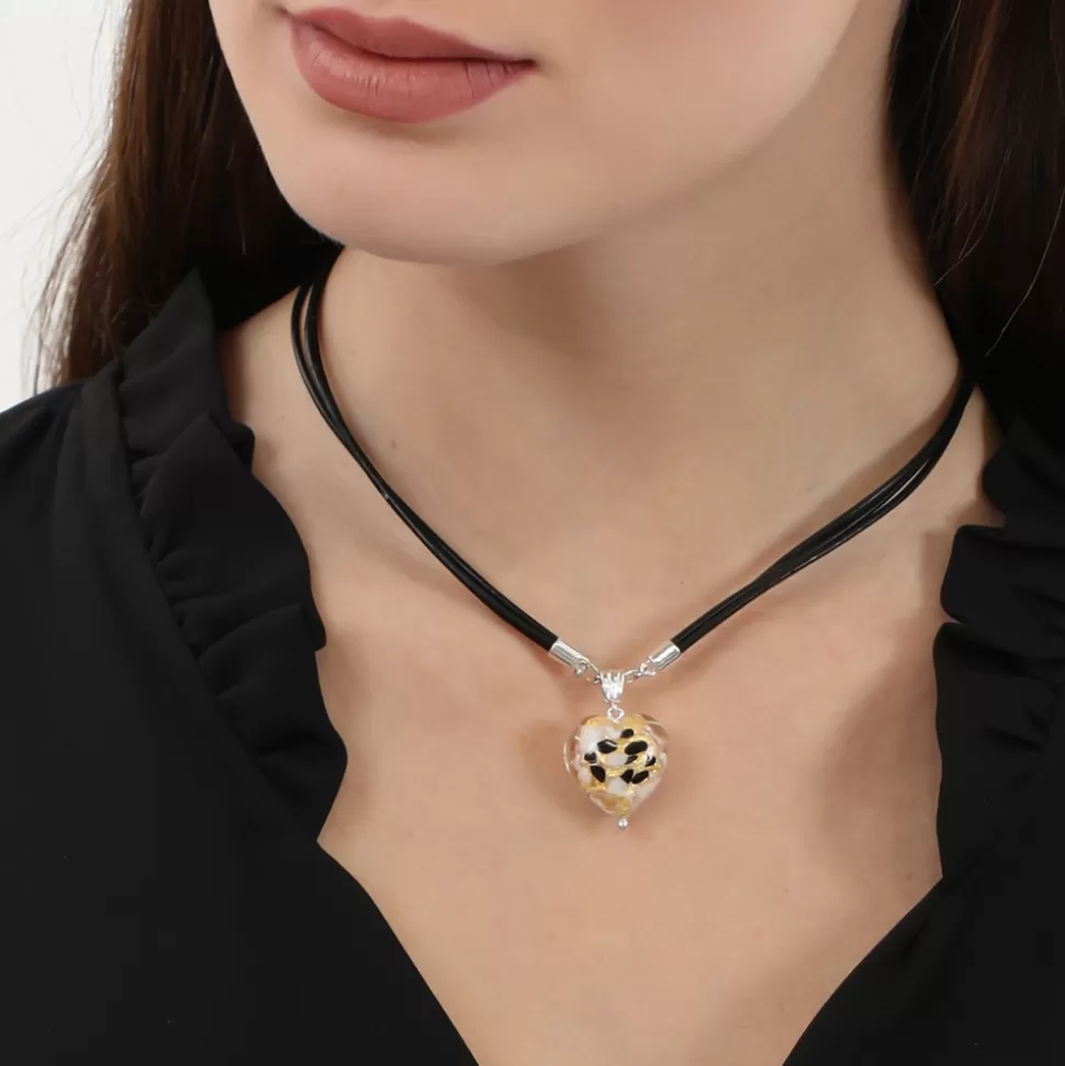 Women Folli Follie Necklaces^Hearty Candy Short Leather Necklace With Gold Heart