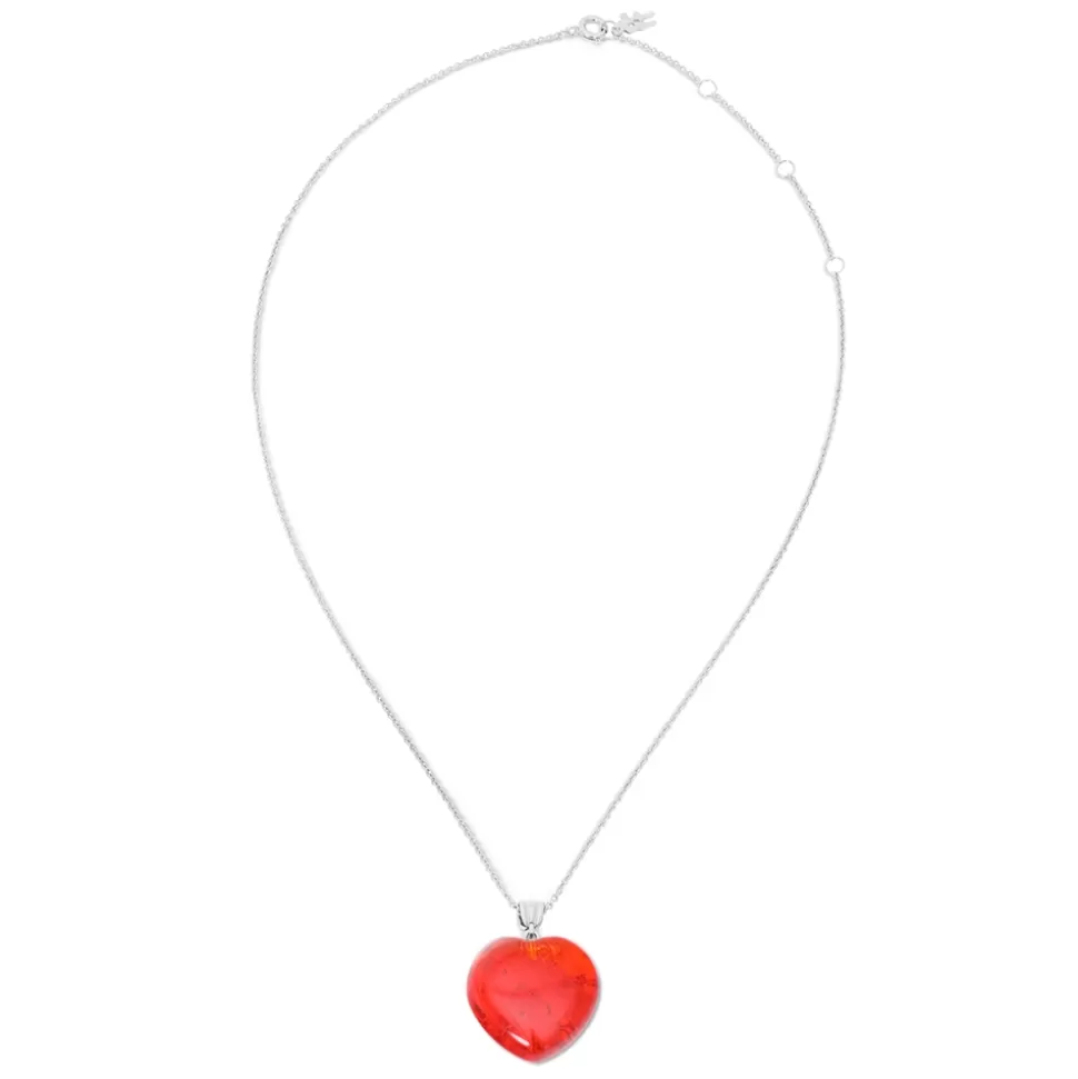 Women Folli Follie Necklaces^Hearty Candy Short Silver Necklace Withheart