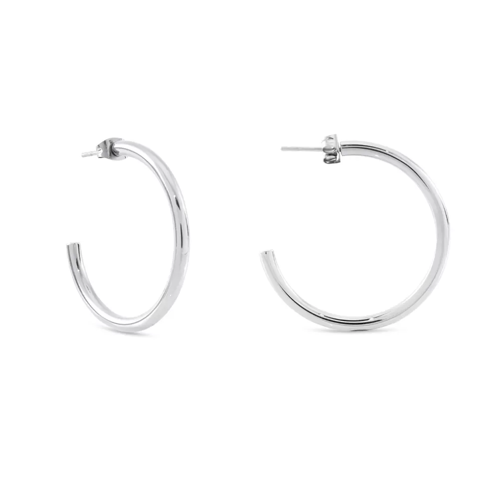 Women Folli Follie Earrings^Hoops! Large Hoop Silvery Earrings