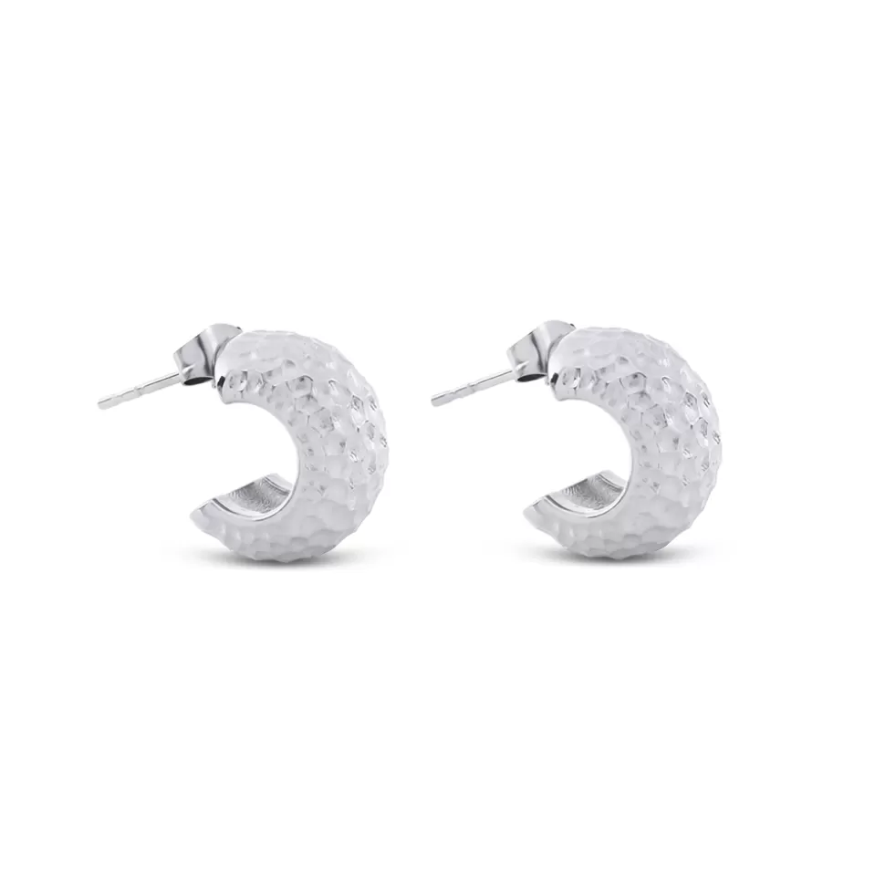 Women Folli Follie Earrings^Hoops! Small Forged Silvery Earrings