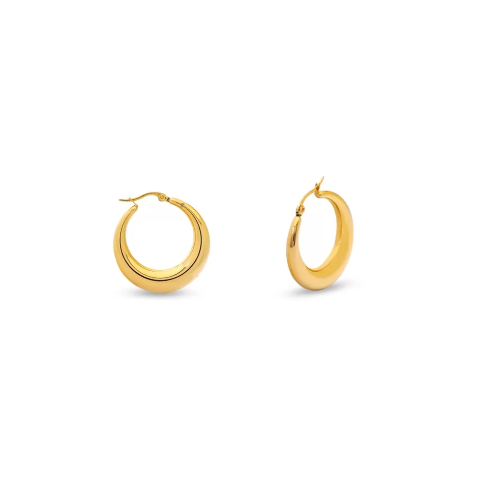 Women Folli Follie Earrings^Hoops! Small Gold Plated Earrings