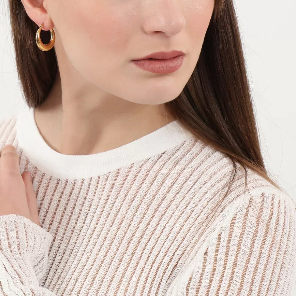 Women Folli Follie Earrings^Hoops! Small Gold Plated Earrings