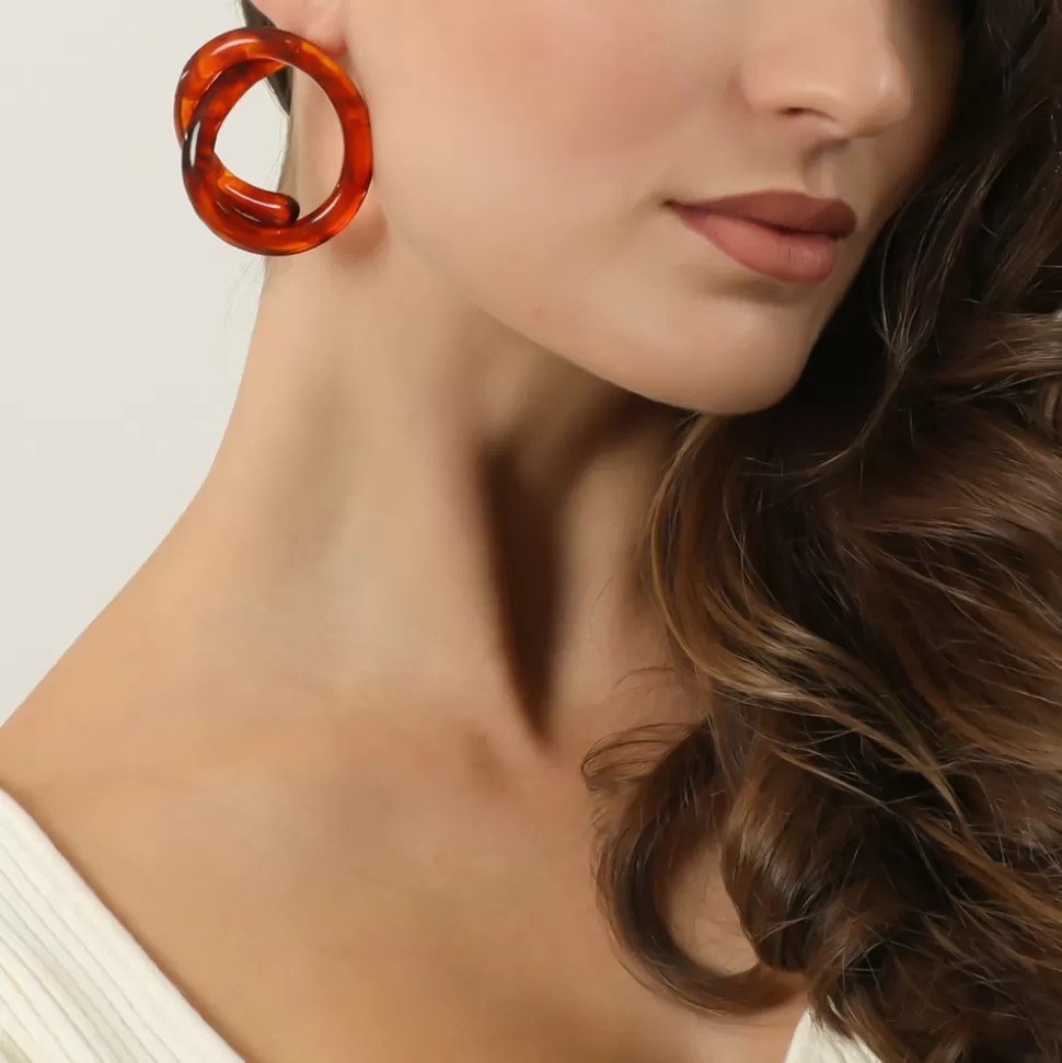 Women Folli Follie Earrings^Impress Me Large Hoops With Knot