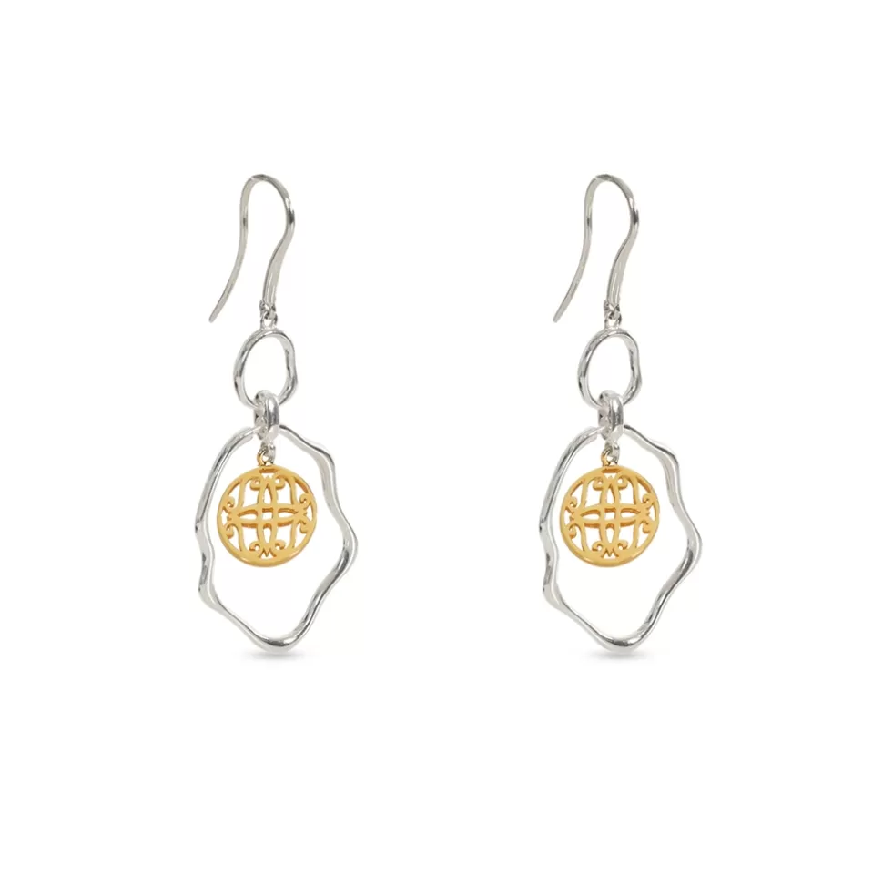 Women Folli Follie Earrings^Kallos Medium Dangle Earrings With Irregular Links And Coin Motifs