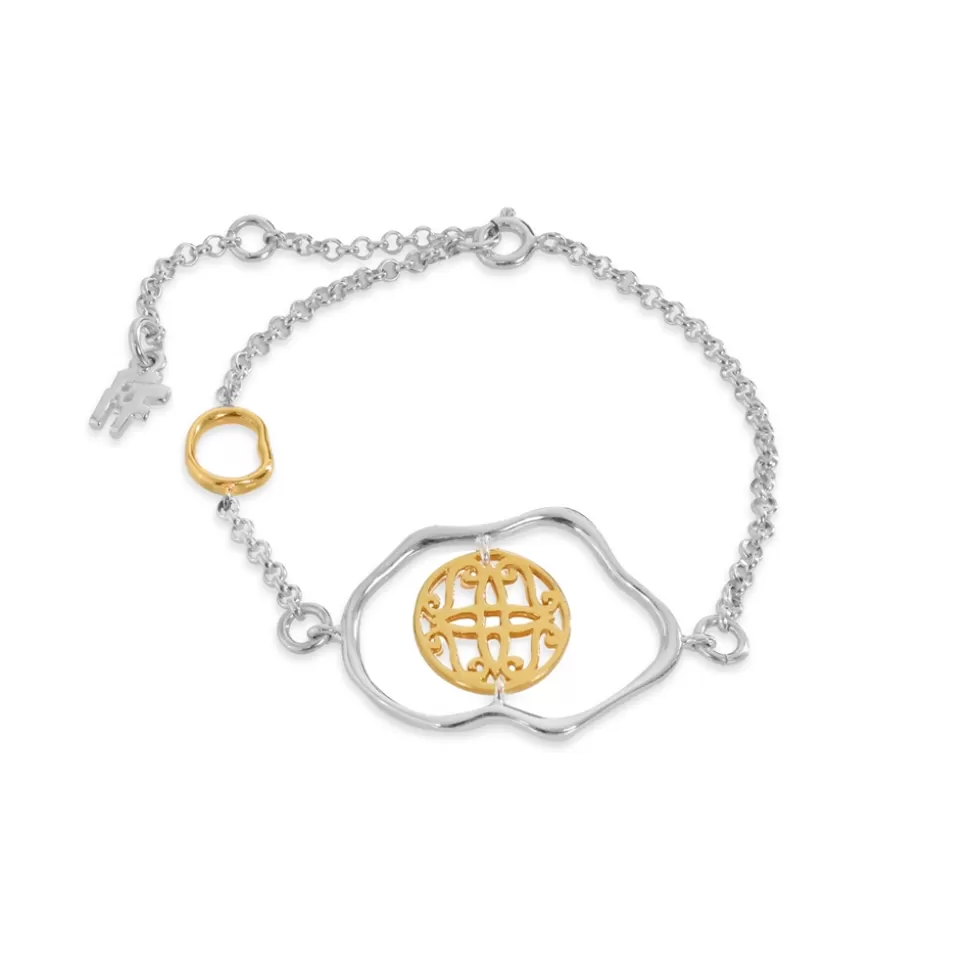 Women Folli Follie Bracelets^Kallos Silver Bracelet With Irregular Links And Coin Motif