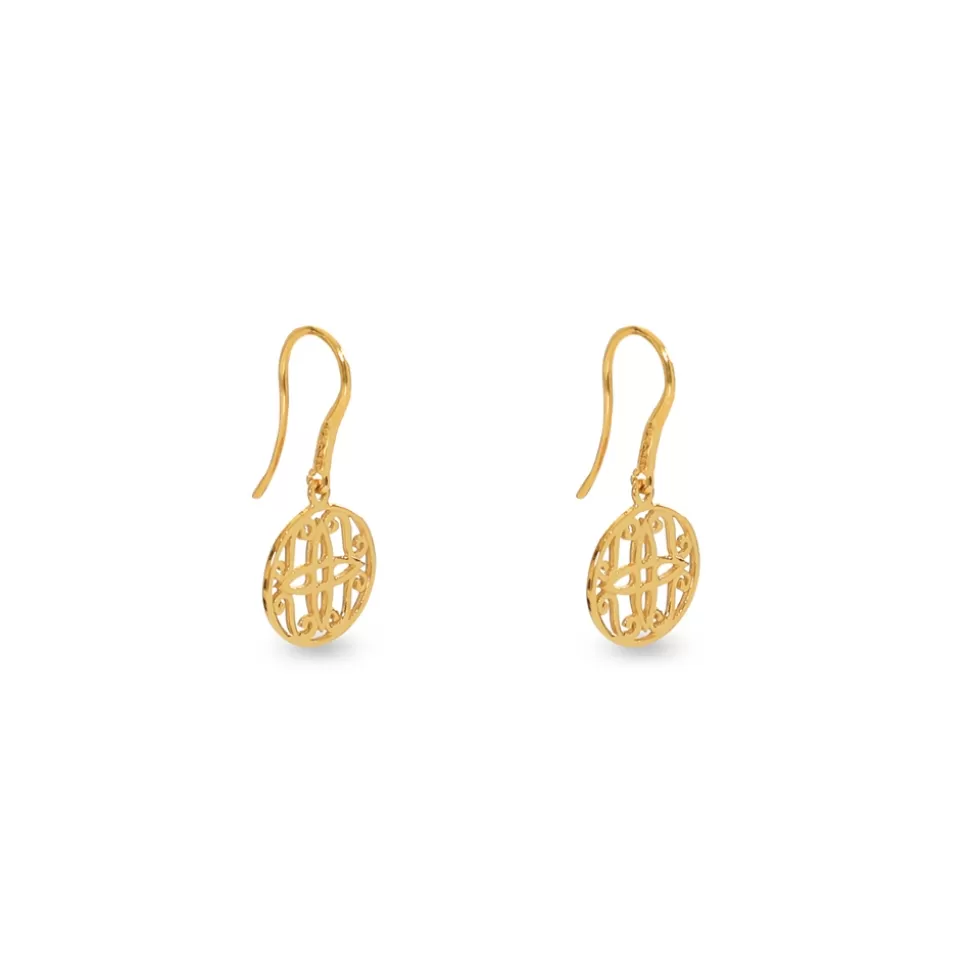 Women Folli Follie Earrings^Kallos Small Dangle Earrings With Gold Plated Coin Motif