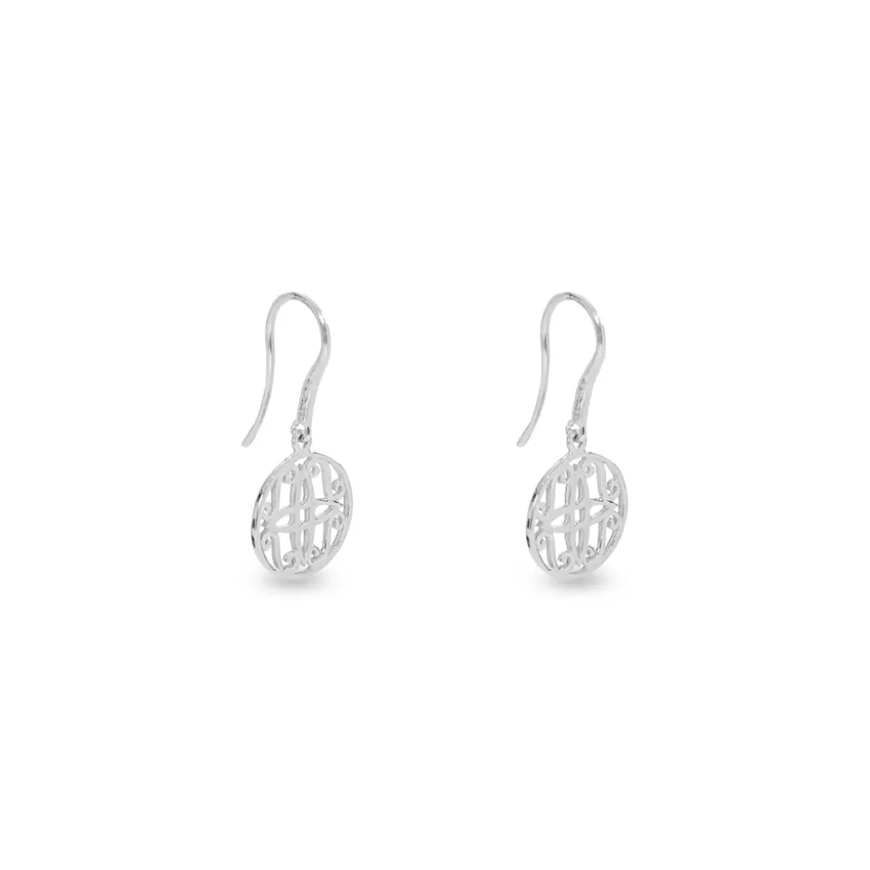 Women Folli Follie Earrings^Kallos Small Dangle Earrings With Silver Coin Motif