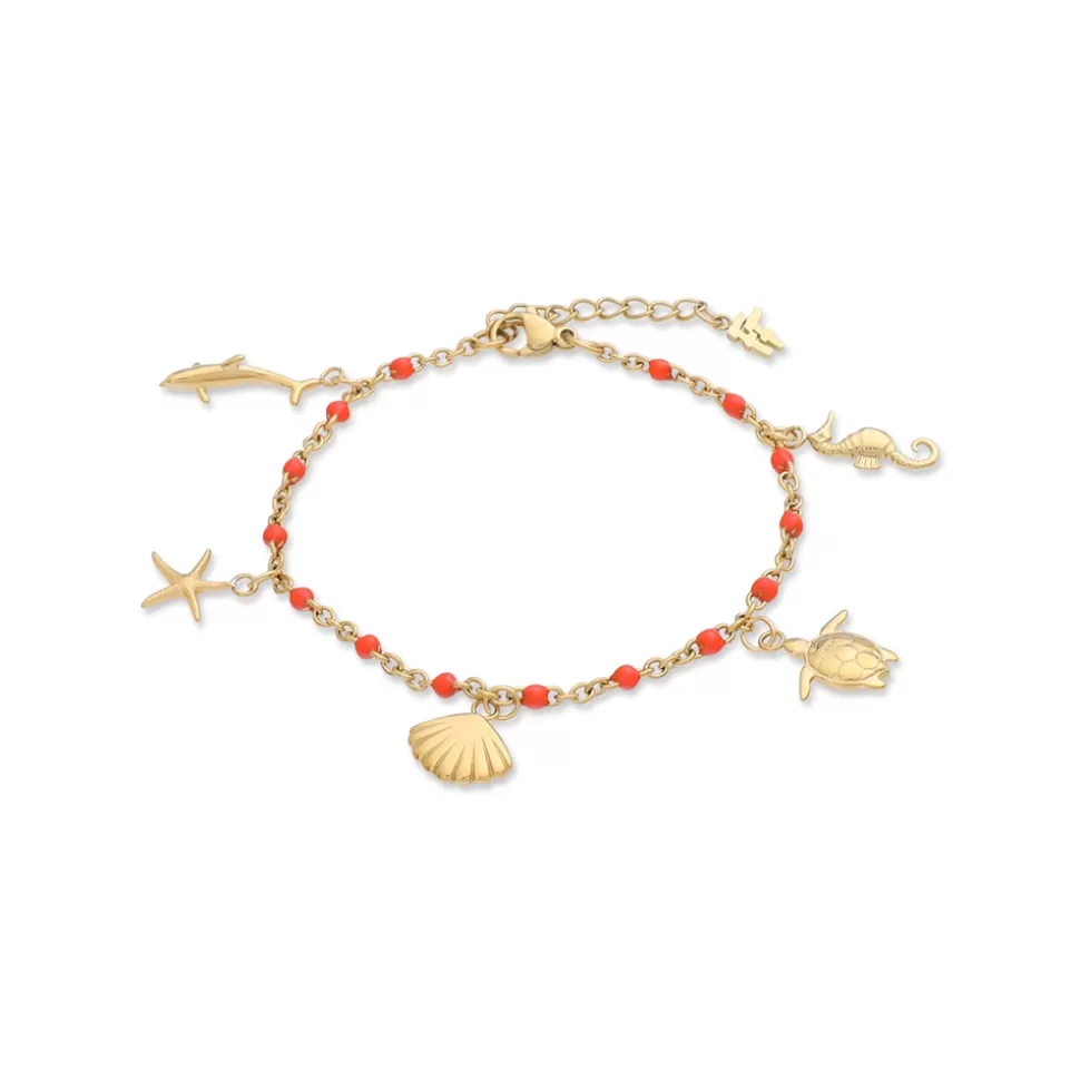 Women Folli Follie Bracelets^Mare Bello Gold Plated Chain Bracelet Withenamel And Charms