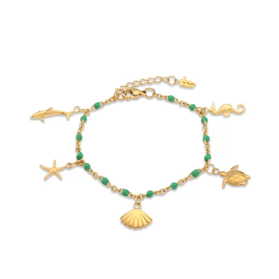 Women Folli Follie Bracelets^Mare Bello Gold Plated Chain Bracelet Withenamel And Charms