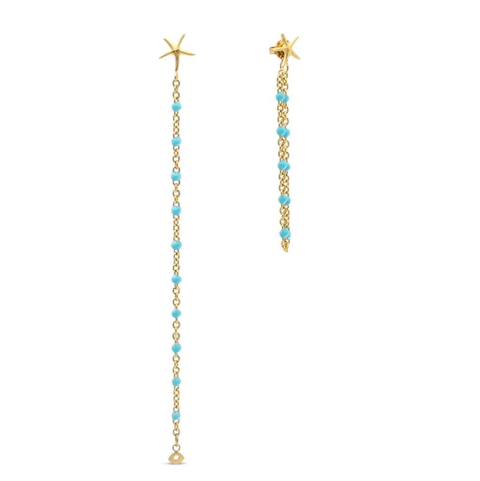 Women Folli Follie Earrings^Mare Bello Gold Plated Chain Earrings Withenamel