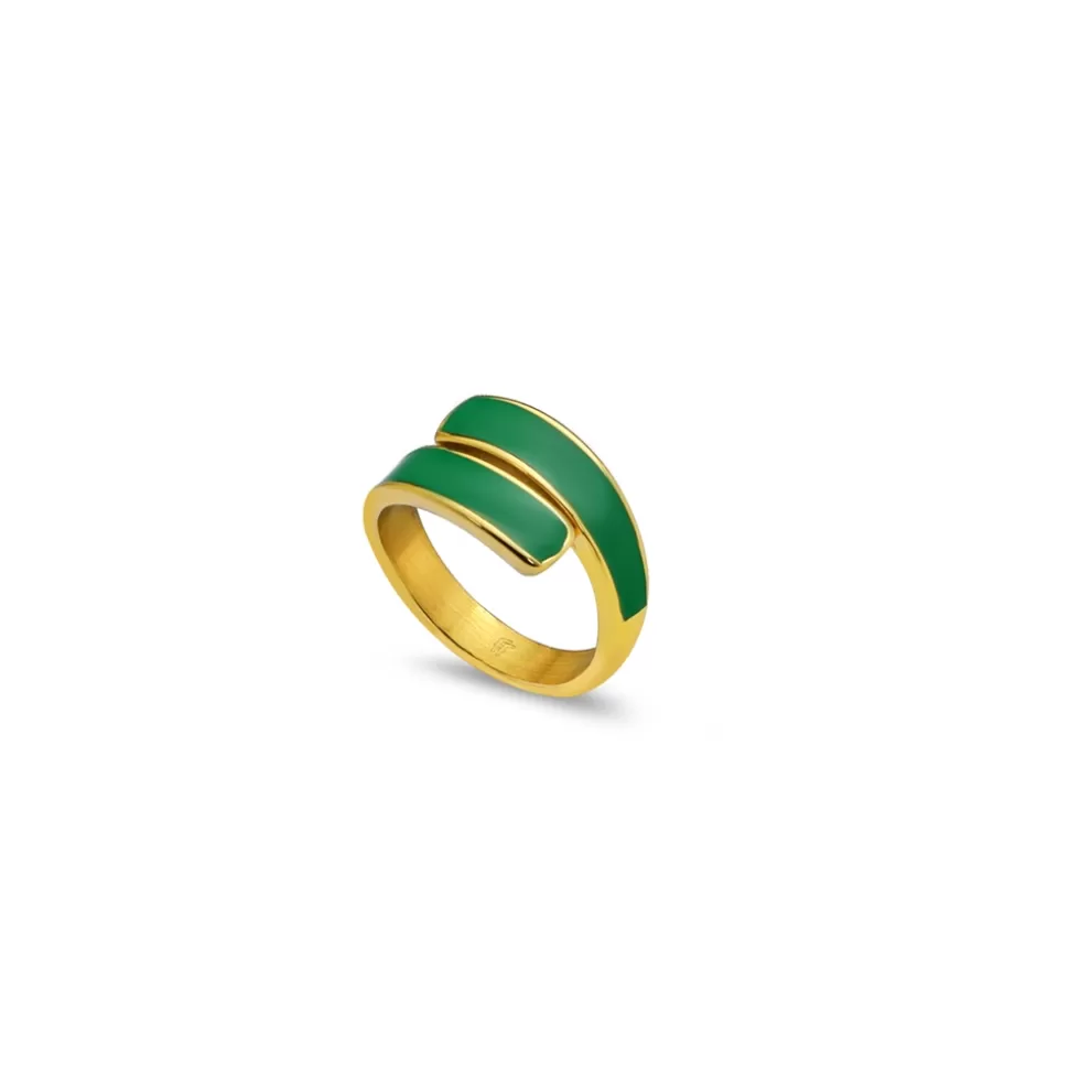 Women Folli Follie Rings^Mare Bello Gold Plated Ring Withenamel