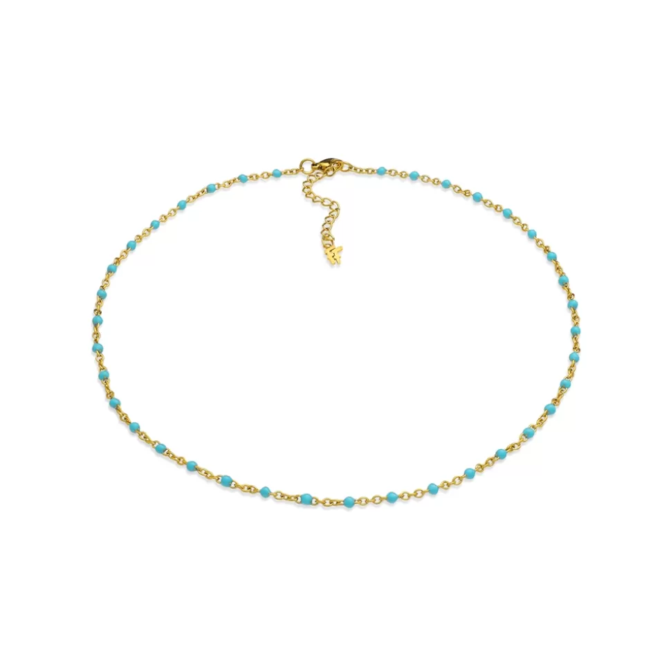 Women Folli Follie Necklaces^Mare Bello Short Gold Plated Necklace Withenamel