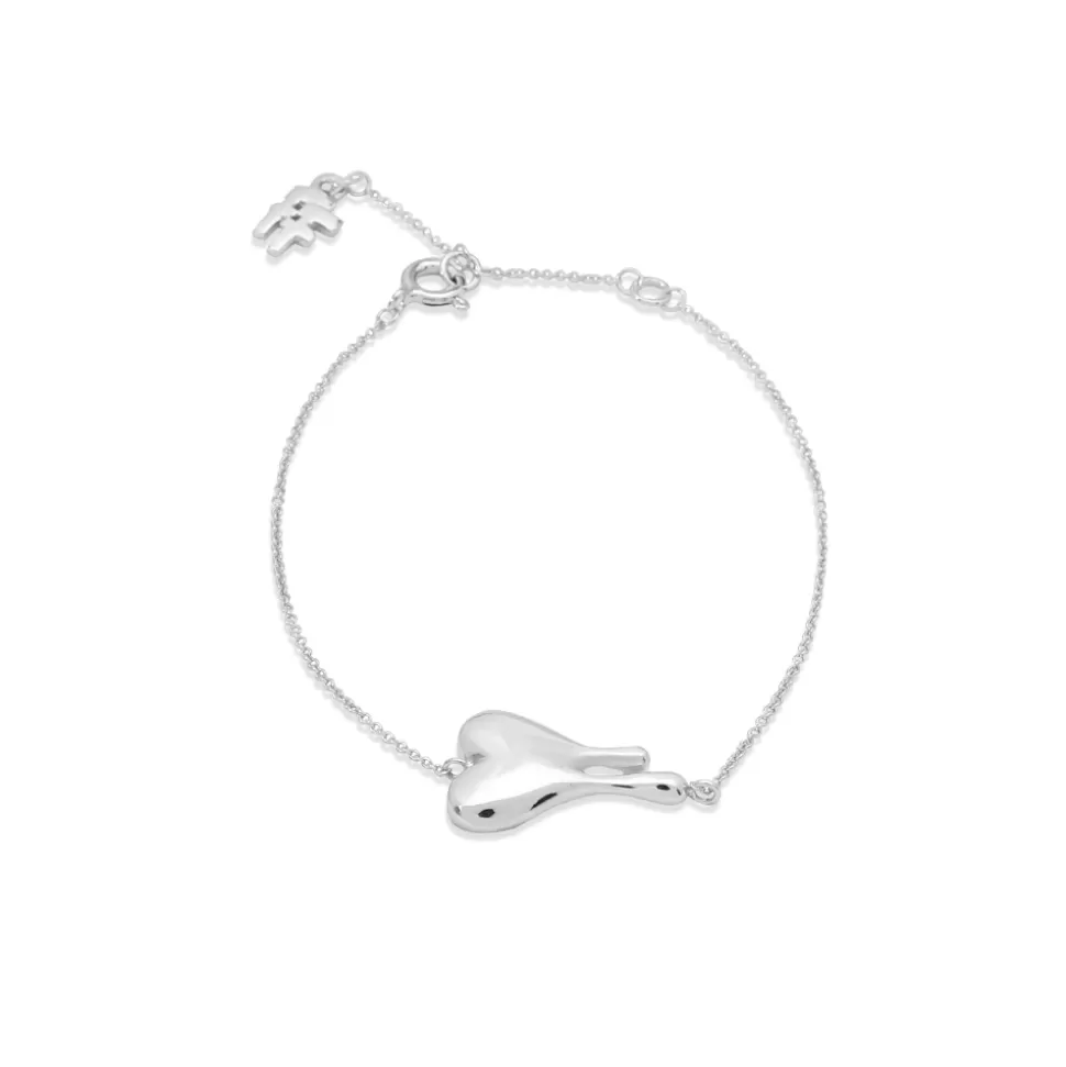 Women Folli Follie Bracelets^Melting Heart Silver Chain Bracelet With Heart