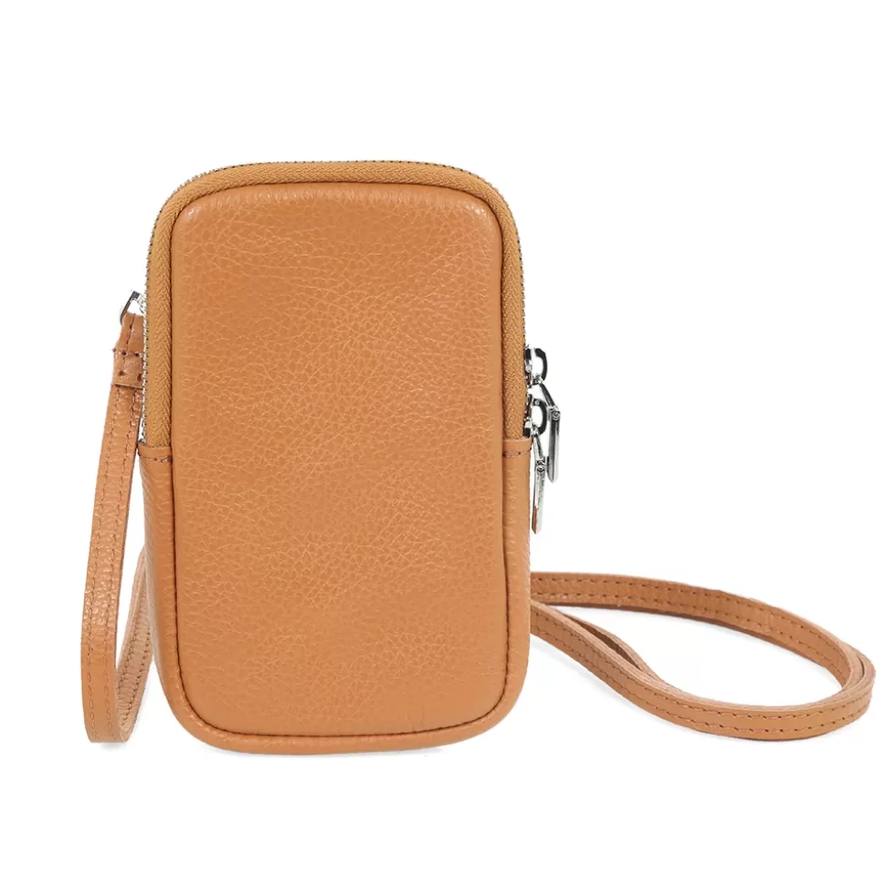 Women Folli Follie Phonepouches^Mini Discoveries Camel Leather Phone Case