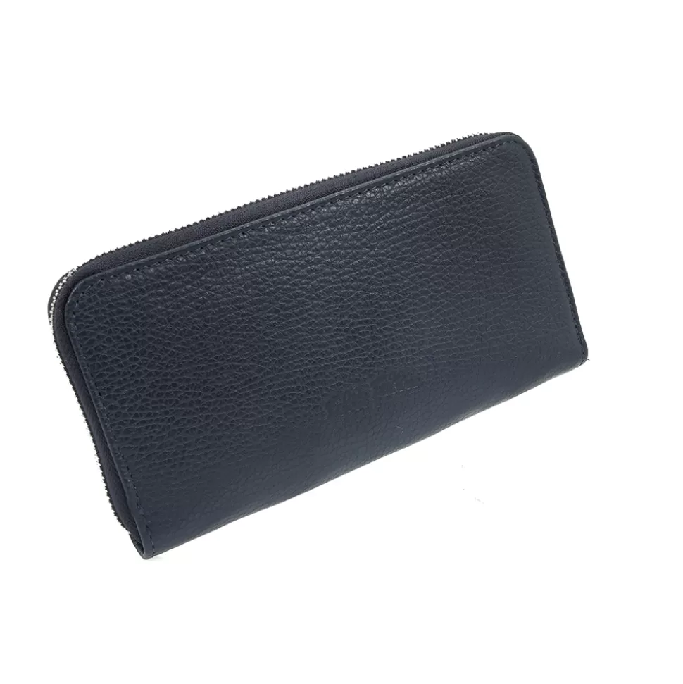 Women Folli Follie Wallets^Mini Discoveries Large Blue Leather Wallet