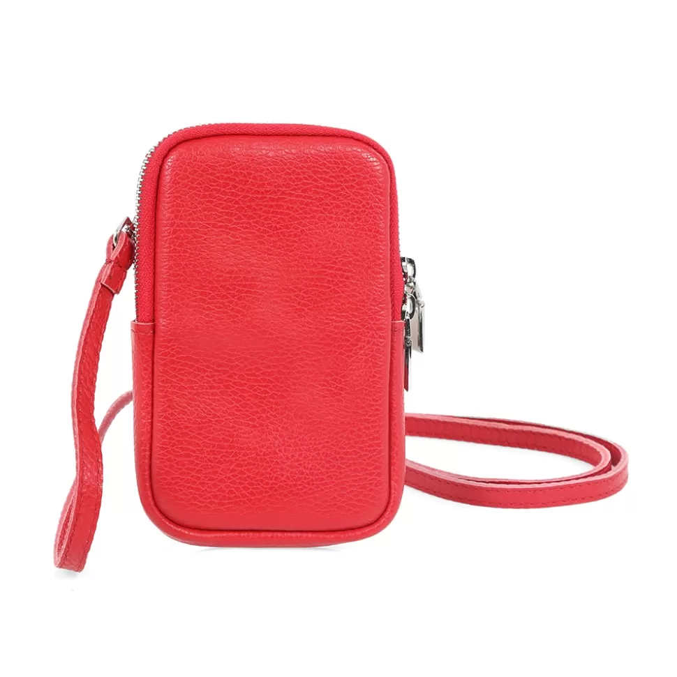 Women Folli Follie Phonepouches^Mini Discoveries Red Leather Phone Case