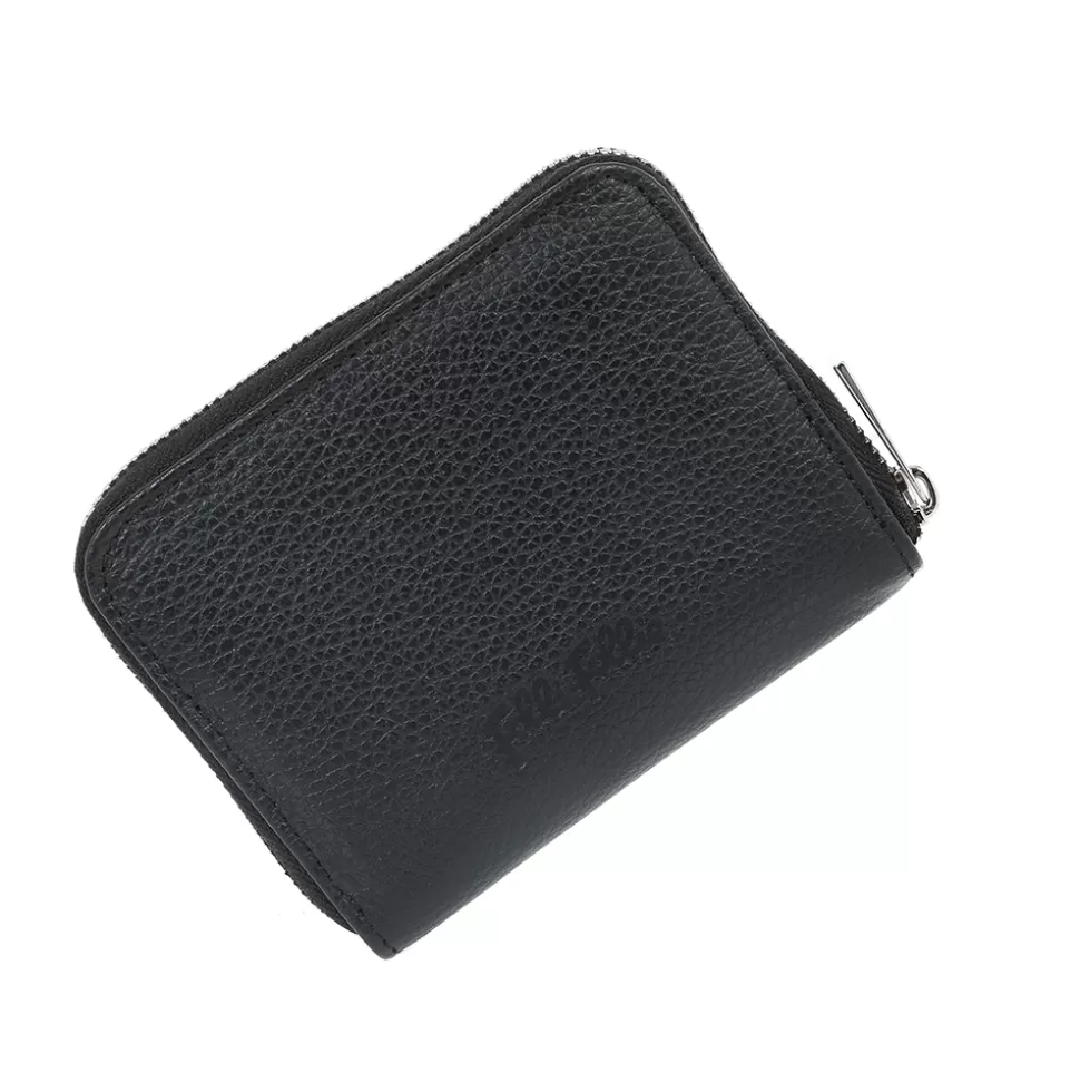 Women Folli Follie Wallets^Mini Discoveries Small Black Leather Wallet