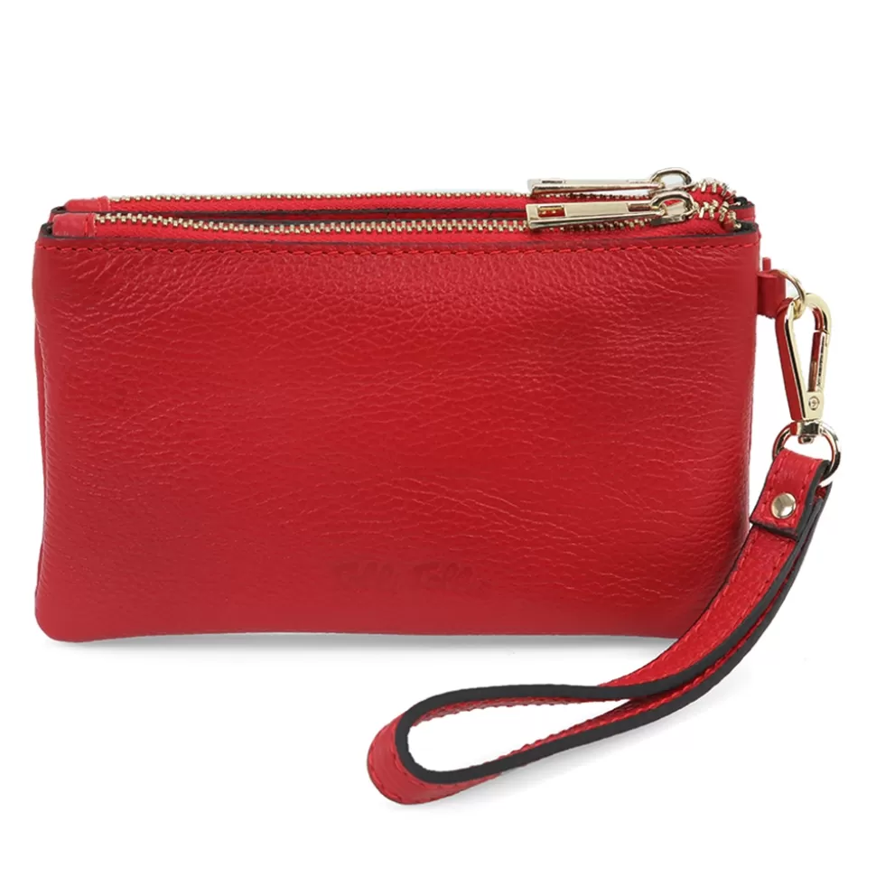 Women Folli Follie Wallets^Mini Discoveries Small Red Leather Wristlet