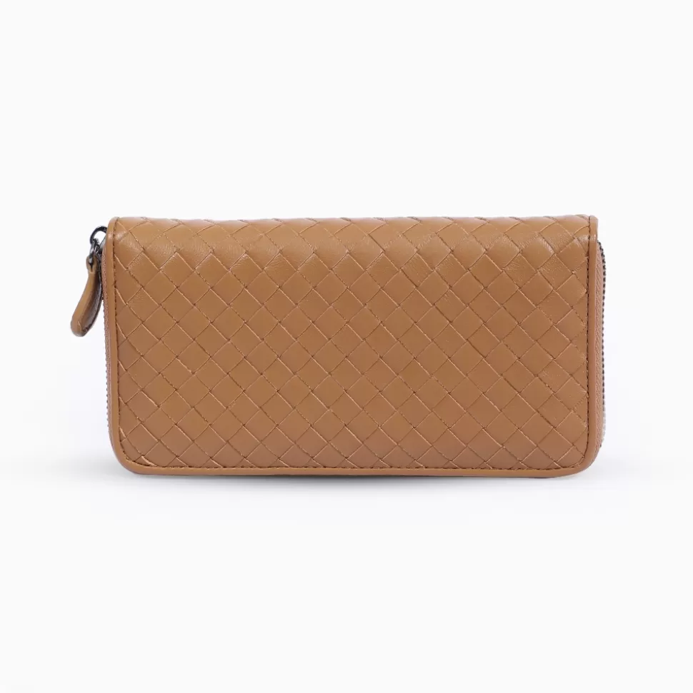 Women Folli Follie Wallets^Mini Discoveries Weaved Beige Leather Wallet