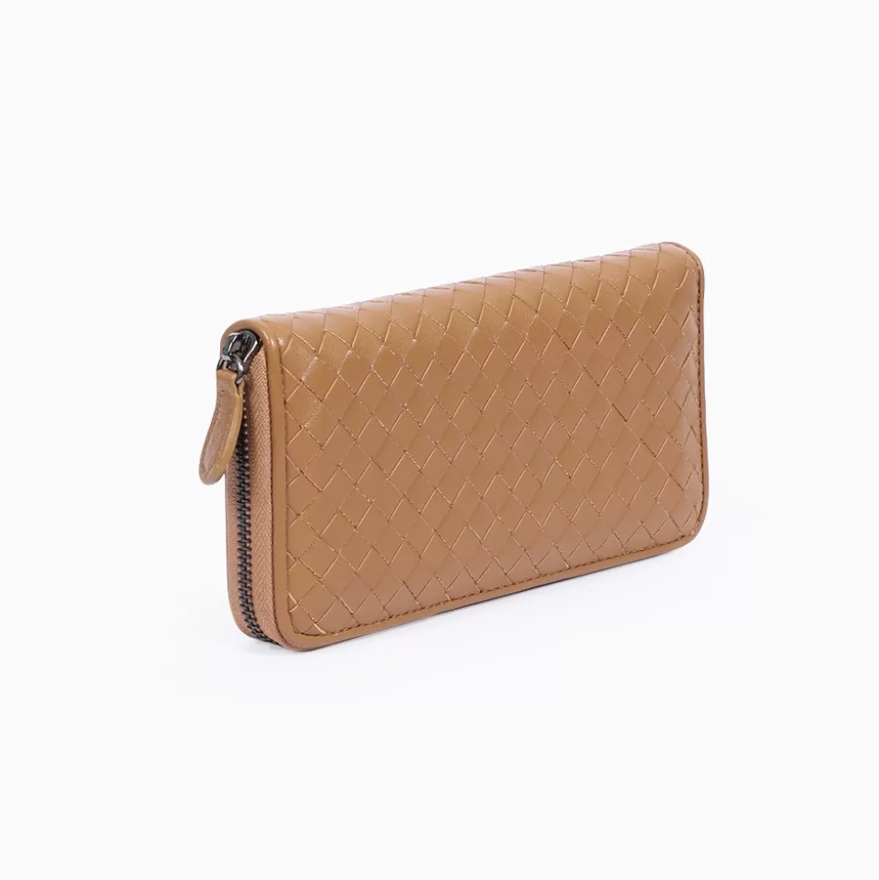 Women Folli Follie Wallets^Mini Discoveries Weaved Beige Leather Wallet