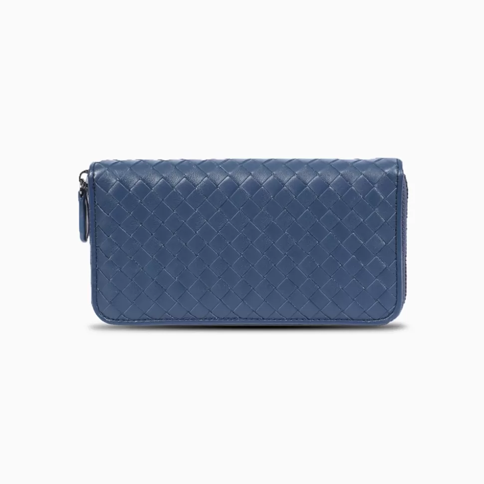 Women Folli Follie Wallets^Mini Discoveries Weaved Blue Leather Wallet