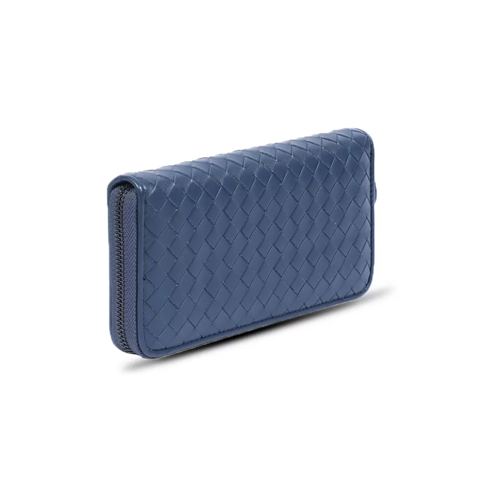 Women Folli Follie Wallets^Mini Discoveries Weaved Blue Leather Wallet