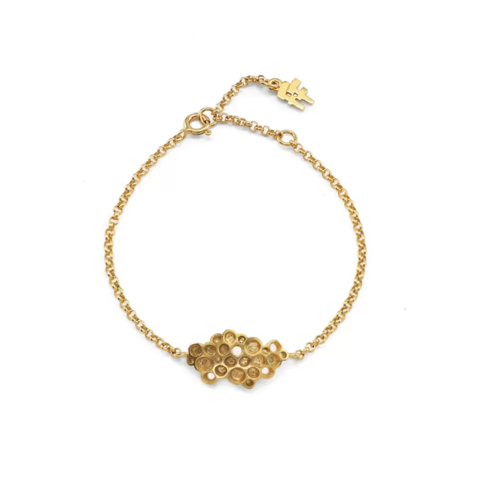 Women Folli Follie Bracelets^Oh Honey Gold Plated Bracelet With Honeycomb Motif