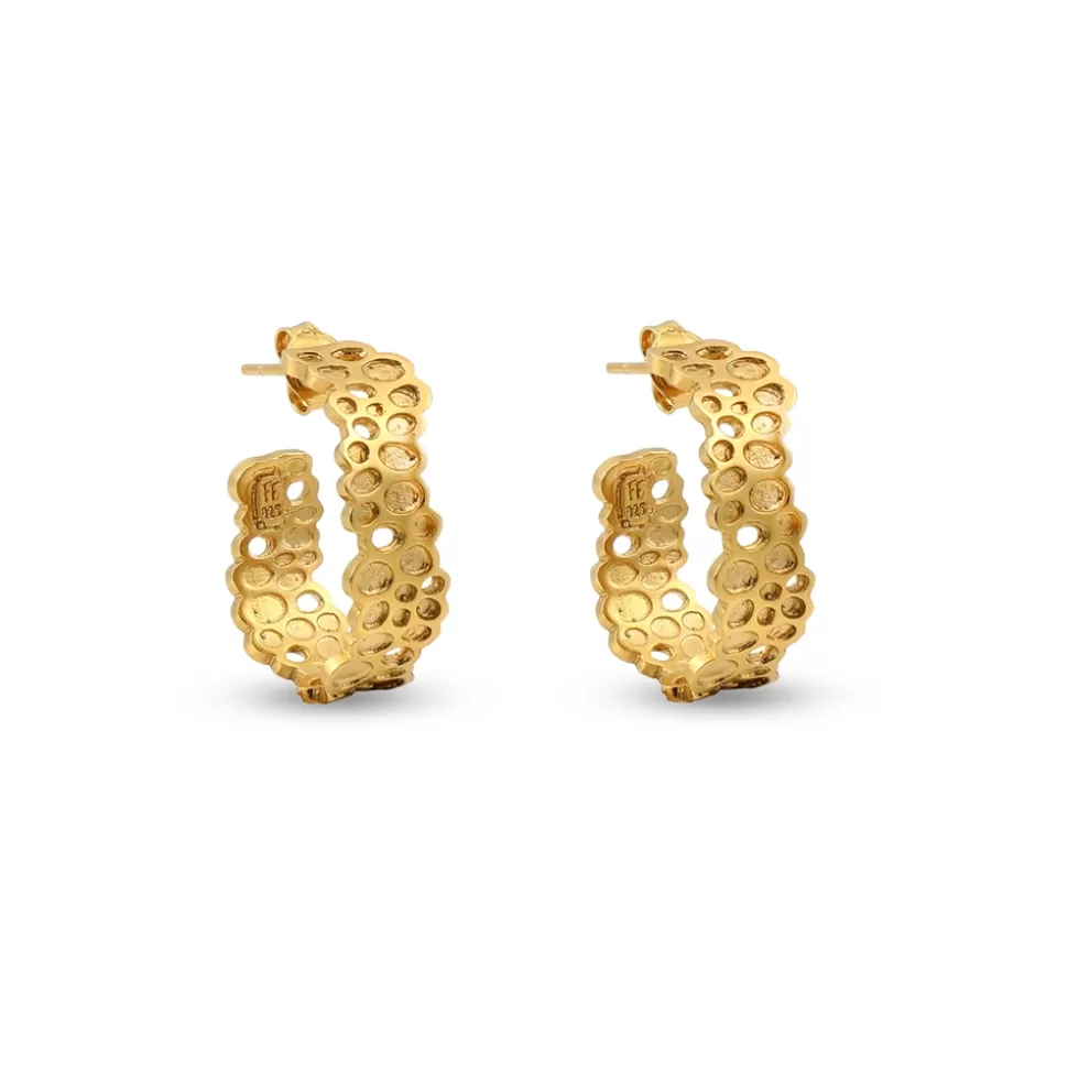 Women Folli Follie Earrings^Oh Honey Gold Plated Oval Hoops