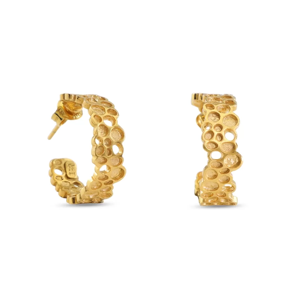 Women Folli Follie Earrings^Oh Honey Gold Plated Thick Hoops