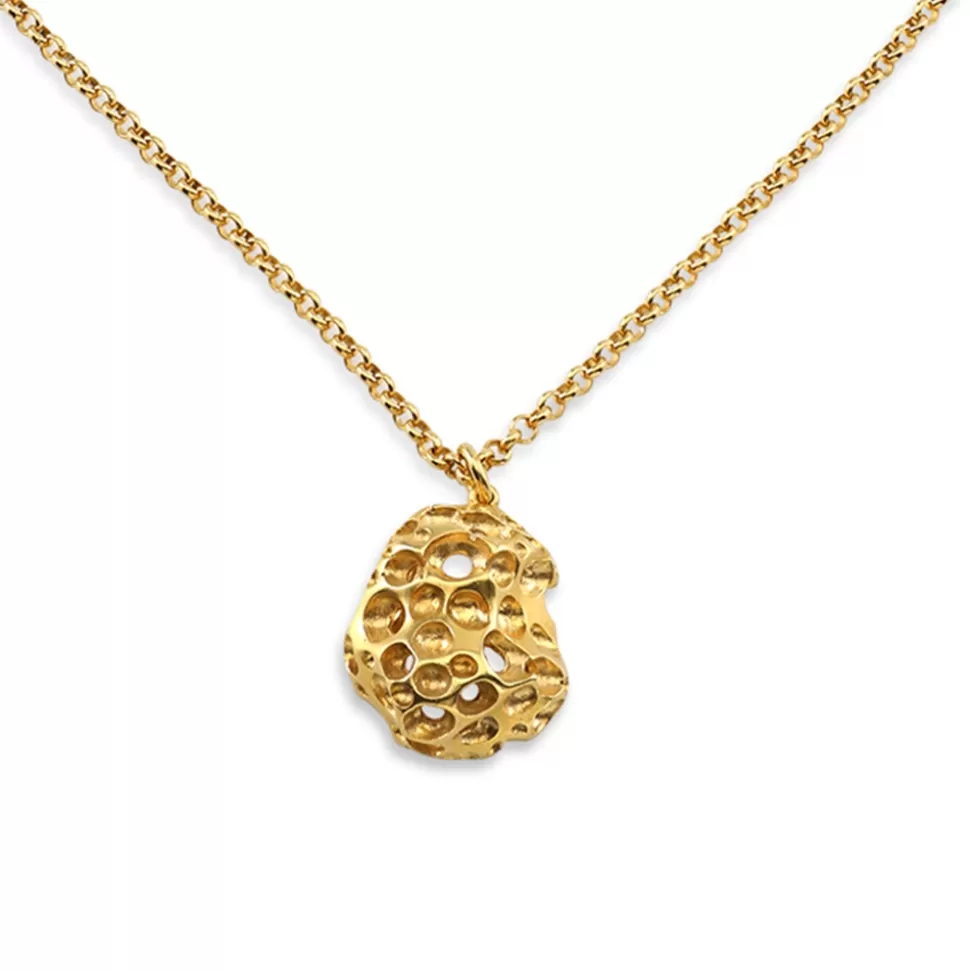Women Folli Follie Necklaces^Oh Honey Short Gold Plated Necklace With Honeycomb Motif