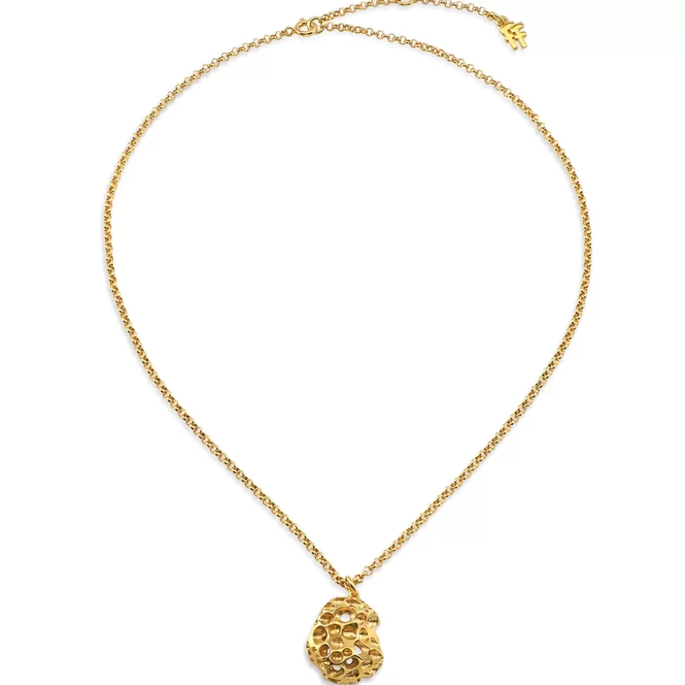 Women Folli Follie Necklaces^Oh Honey Short Gold Plated Necklace With Honeycomb Motif