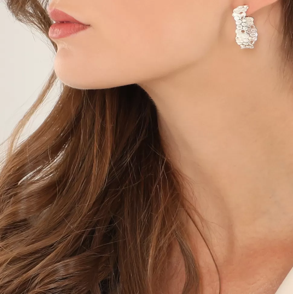 Women Folli Follie Earrings^Oh Honey Silver Oval Hoops