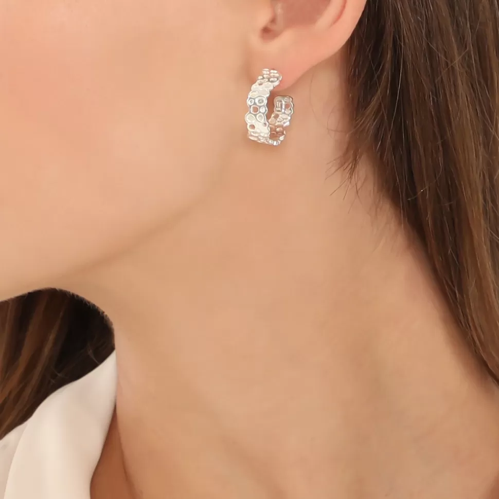 Women Folli Follie Earrings^Oh Honey Silver Thick Hoops