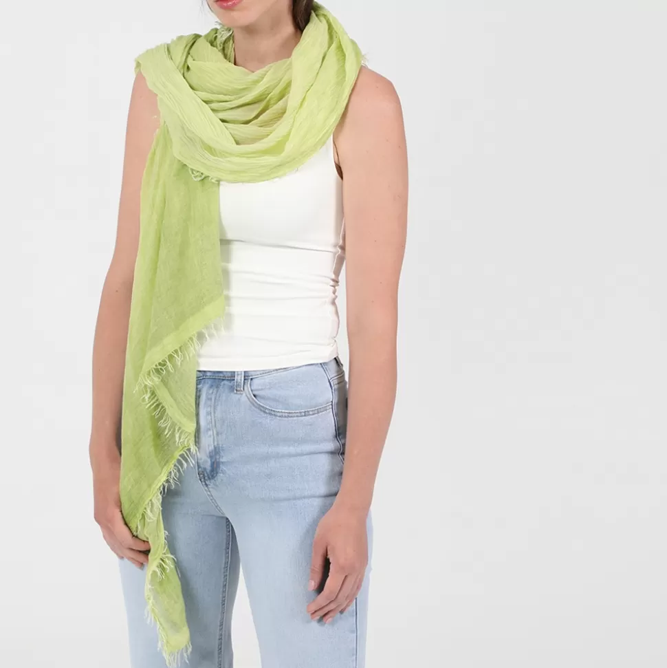 Women Folli Follie Scarves^Olive Green Bamboo Scarf