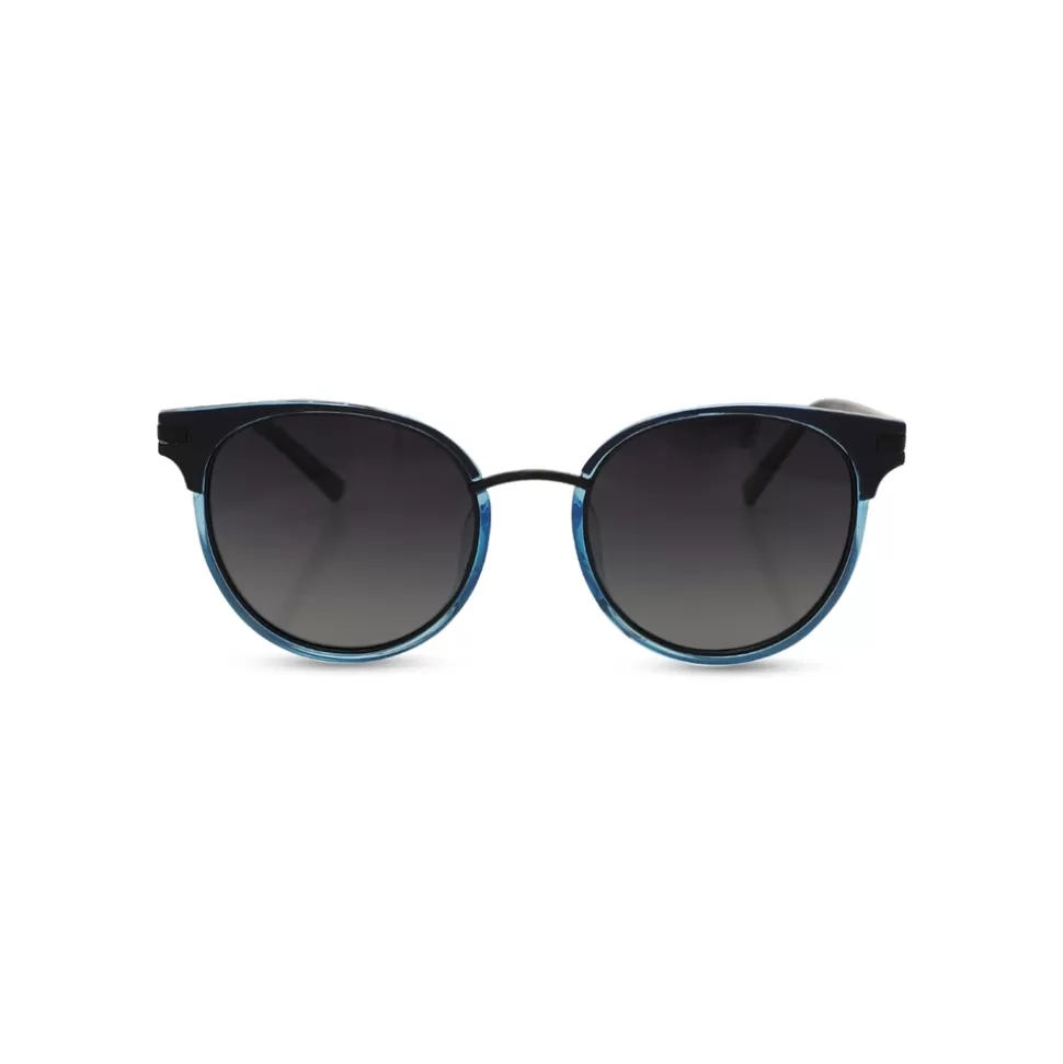 Women Folli Follie Sunglasses^Round Black And Blue Sunglasses