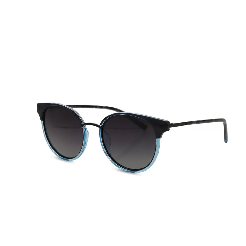 Women Folli Follie Sunglasses^Round Black And Blue Sunglasses